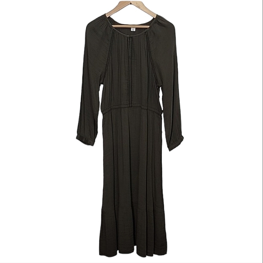 Old navy olive green long sleeve dress size L NWT